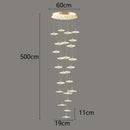 GobekUsa Crystal Chandelier Stair Pendant Lamp Living Room Pendant Lights Interior Lighting