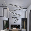 GobekUsa Crystal Chandelier Stair Pendant Lamp Living Room Pendant Lights Interior Lighting