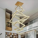 GobekUsa Crystal Chandelier Stair Pendant Lamp Living Room Pendant Lights Interior Lighting