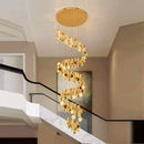 GobekUsa Crystal Chandelier Stair Pendant Lamp Living Room Pendant Lights Interior Lighting