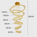 GobekUsa Crystal Chandelier Stair Pendant Lamp Living Room Pendant Lights Interior Lighting