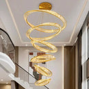 GobekUsa Crystal Chandelier Stair Pendant Lamp Living Room Pendant Lights Interior Lighting