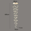 GobekUsa Crystal Chandelier Stair Pendant Lamp Living Room Pendant Lights Interior Lighting