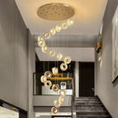 GobekUsa Crystal Chandelier Stair Pendant Lamp Living Room Pendant Lights Interior Lighting
