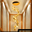 GobekUsa Crystal Chandelier Stair Pendant Lamp Living Room Pendant Lights Interior Lighting