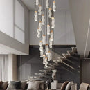 GobekUsa Crystal Chandelier Stair Pendant Lamp Living Room Pendant Lights Interior Lighting