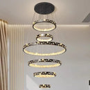 GobekUsa Crystal Chandelier Stair Pendant Lamp Living Room Pendant Lights Interior Lighting