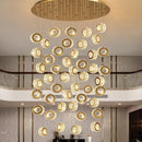GobekUsa Crystal Chandelier Stair Pendant Lamp Living Room Pendant Lights Interior Lighting