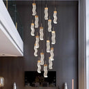 GobekUsa Crystal Chandelier Stair Pendant Lamp Living Room Pendant Lights Interior Lighting