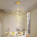 GobekUsa Crystal Chandelier Stair Pendant Lamp Living Room Pendant Lights Interior Lighting