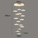 GobekUsa Crystal Chandelier Stair Pendant Lamp Living Room Pendant Lights Interior Lighting