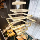 GobekUsa Crystal Chandelier Stair Pendant Lamp Living Room Pendant Lights Interior Lighting