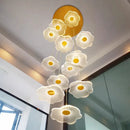 GobekUsa Crystal Chandelier Stair Pendant Lamp Living Room Pendant Lights Interior Lighting
