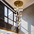 GobekUsa Crystal Chandelier Stair Pendant Lamp Living Room Pendant Lights Interior Lighting