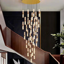 GobekUsa Crystal Chandelier Stair Pendant Lamp Living Room Pendant Lights Interior Lighting