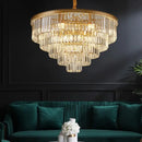 GobekUsa Crystal Chandelier Stair Pendant Light Interior Lighting for Modern Home Decor