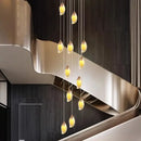 GobekUsa Crystal Chandelier, Stair Pendant Light, Living Room Lighting