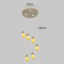GobekUsa Crystal Chandelier, Stair Pendant Light, Living Room Lighting