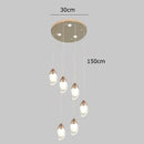 GobekUsa Crystal Chandelier, Stair Pendant Light, Living Room Lighting