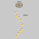 GobekUsa Crystal Chandelier, Stair Pendant Light, Living Room Lighting