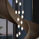 GobekUsa Crystal Chandelier, Stair Pendant Light, Living Room Lighting