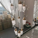 GobekUsa Crystal Chandelier, Stair Pendant Light, Living Room Lighting