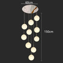 GobekUsa Crystal Chandelier Stair Pendant Light Modern Interior Lighting for Living Room