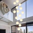 GobekUsa Crystal Chandelier Stair Pendant Light Modern Interior Lighting for Living Room