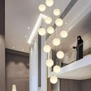 GobekUsa Crystal Chandelier Stair Pendant Light Modern Interior Lighting for Living Room