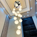 GobekUsa Crystal Chandelier Stair Pendant Light Modern Interior Lighting for Living Room