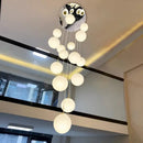 GobekUsa Crystal Chandelier Stair Pendant Light Modern Interior Lighting for Living Room