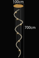 GobekUsa Crystal Chandelier Stair Pendant Light Modern Living Room Interior Lighting