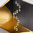 GobekUsa Crystal Chandelier Stair Pendant Light Modern Living Room Interior Lighting