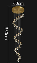 GobekUsa Crystal Chandelier Stair Pendant Light Modern Living Room Interior Lighting