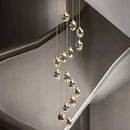 GobekUsa Crystal Chandelier Stair Pendant Light Modern Living Room Interior Lighting