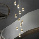 GobekUsa Crystal Chandelier Stair Pendant Light Modern Living Room Interior Lighting
