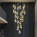 GobekUsa Crystal Chandelier Stair Pendant Light Modern Living Room Interior Lighting