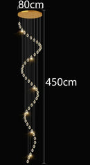 GobekUsa Crystal Chandelier Stair Pendant Light Modern Living Room Interior Lighting