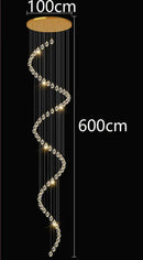 GobekUsa Crystal Chandelier Stair Pendant Light Modern Living Room Interior Lighting