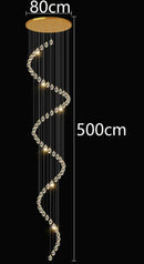 GobekUsa Crystal Chandelier Stair Pendant Light Modern Living Room Interior Lighting