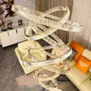 GobekUsa Crystal Chandelier Stair Pendant Living Room Interior Lighting