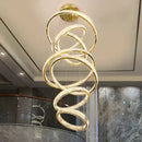 GobekUsa Crystal Chandelier Stair Pendant Living Room Interior Lighting