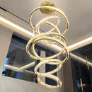 GobekUsa Crystal Chandelier Stair Pendant Living Room Interior Lighting