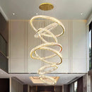 GobekUsa Crystal Chandelier Stair Pendant Living Room Interior Lighting