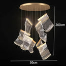 GobekUsa Crystal Chandelier Stair Pendant Living Room Lighting Modern Interior Pendant Lights