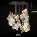 GobekUsa Crystal Chandelier Stair Pendant Living Room Lighting Modern Interior Pendant Lights
