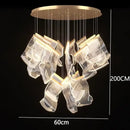 GobekUsa Crystal Chandelier Stair Pendant Living Room Lighting Modern Interior Pendant Lights