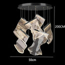 GobekUsa Crystal Chandelier Stair Pendant Living Room Lighting Modern Interior Pendant Lights