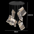GobekUsa Crystal Chandelier Stair Pendant Living Room Lighting Modern Interior Pendant Lights