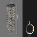 GobekUsa Crystal Chandelier Stair Pendant, Modern Living Room Lighting, Interior Home Decoration